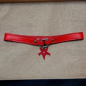 Red choker necklace